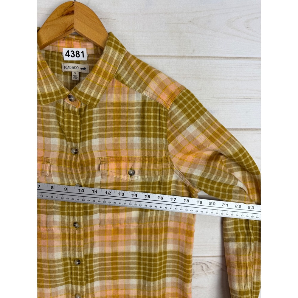 Toad&Co Button Down Shirt Womens Small Multicolor Plaid Flannel Long Sleeve - Picture 4 of 6